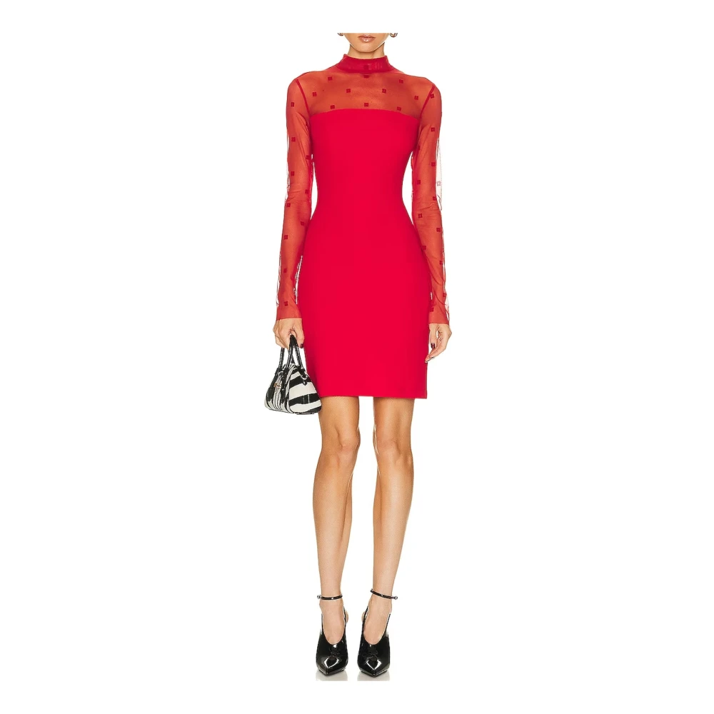 Givenchy Lange Mouw Jurk met Rits aan de Achterkant Red Dames