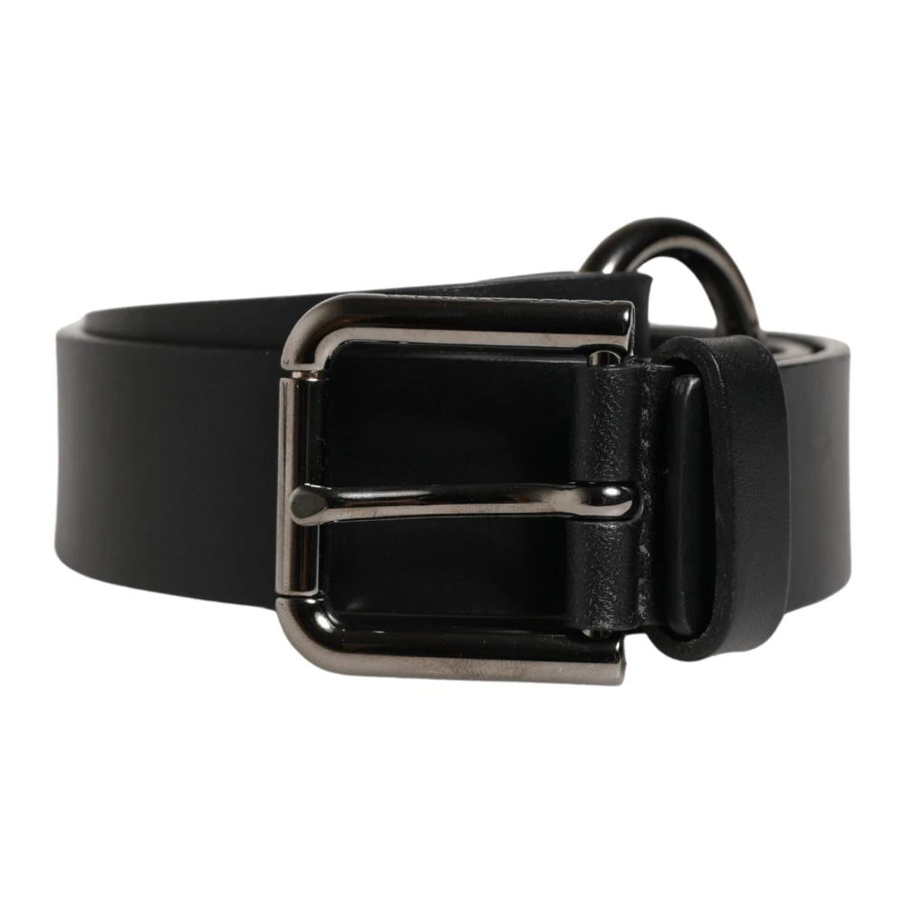 Dolce & Gabbana Uomo Nero - Cintura Con Fibbia In Metallo In Pelle Di Vitello - Accessories - One Size