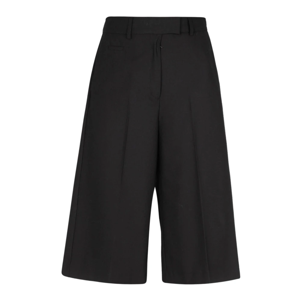 Ottod'Ame Zwarte Bermuda shorts van wolmix Black Dames