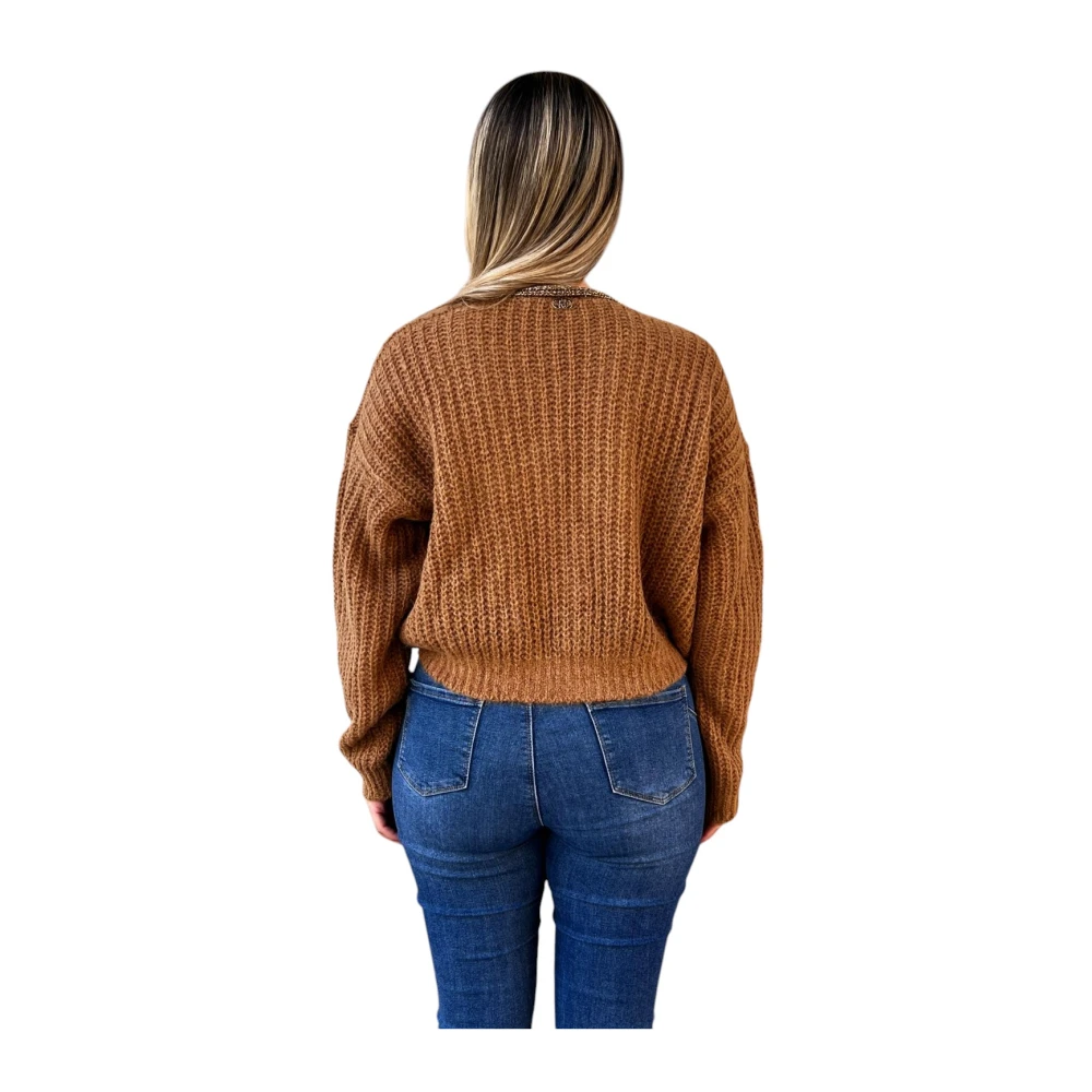 Liu Jo Stijlvolle Gebreide Top Brown Dames