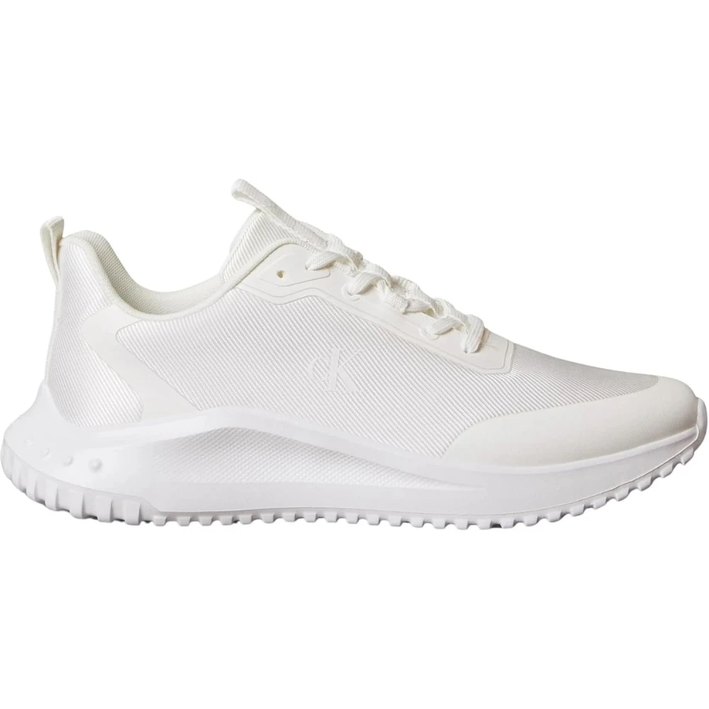 Calvin Klein Men's White Sneakers, 7 Uk, Eva Runner Lace Up Mat Mix