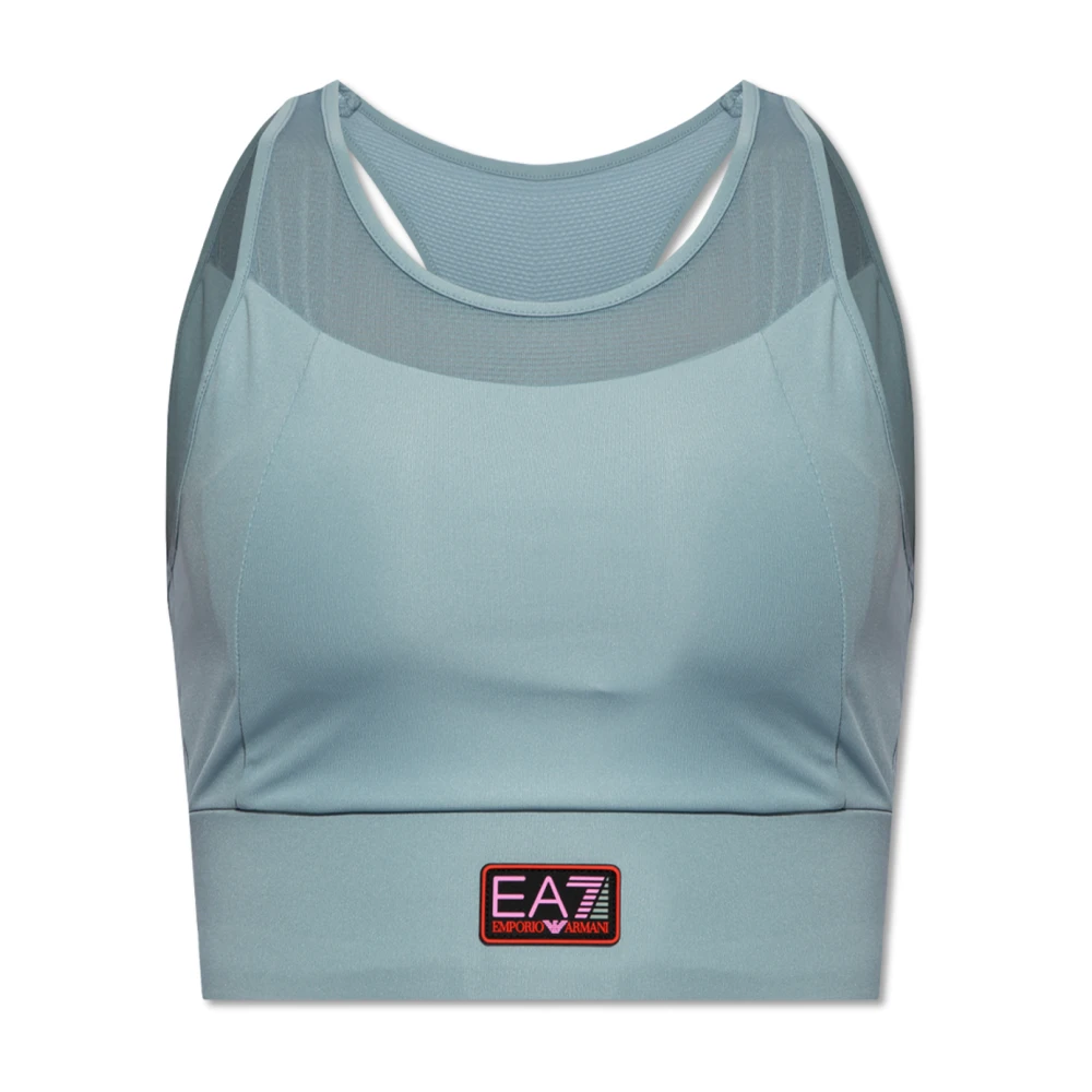 Emporio Armani EA7 Sporttop met logo Blue Dames