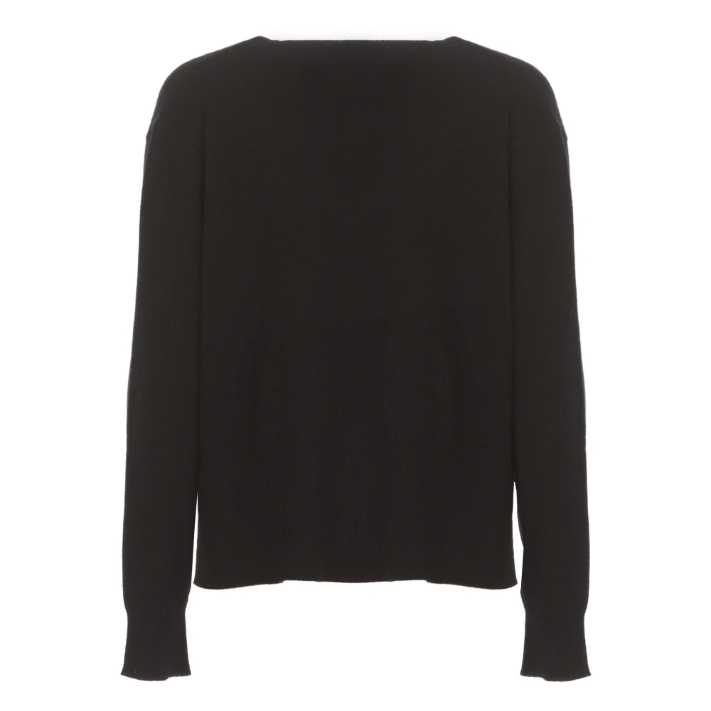 Kangra Zwarte Kasjmier V-Hals Trui Black Dames