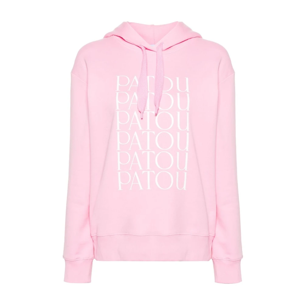 Patou Roze Trui met Capuchon en Logo Print Pink Dames