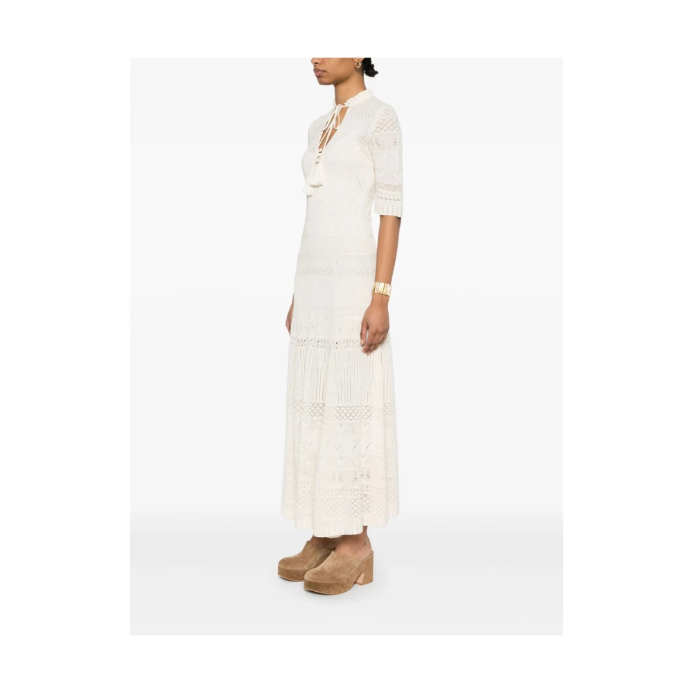 Zadig & Voltaire Ecru Kort Jurkje met Kwastjes Beige Dames