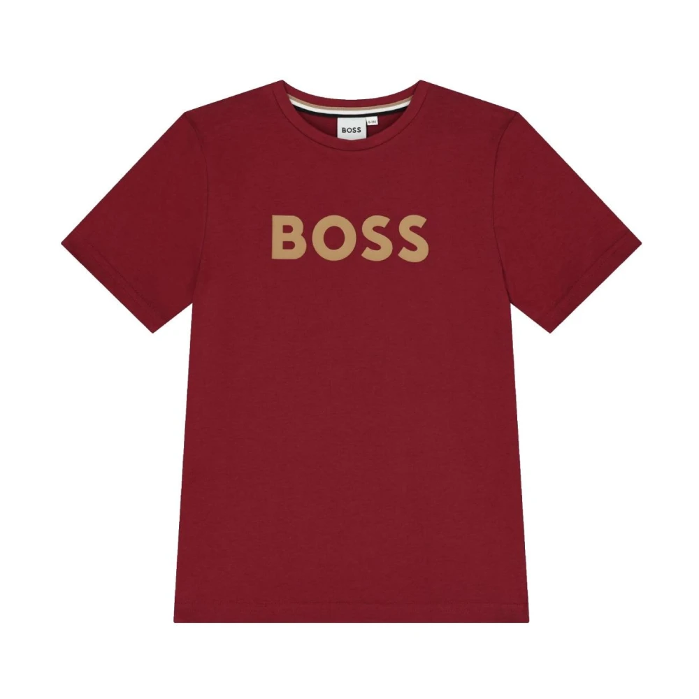 Hugo Boss Burgundy Kortärmad Bomull T-shirt Red, Pojke