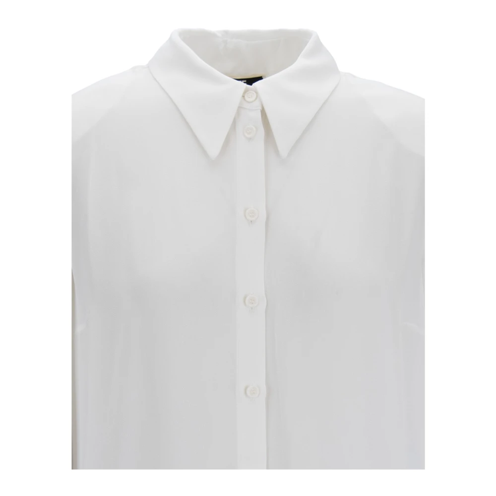 Elisabetta Franchi Geknoopte Damesoverhemd met Metalen Details White Dames