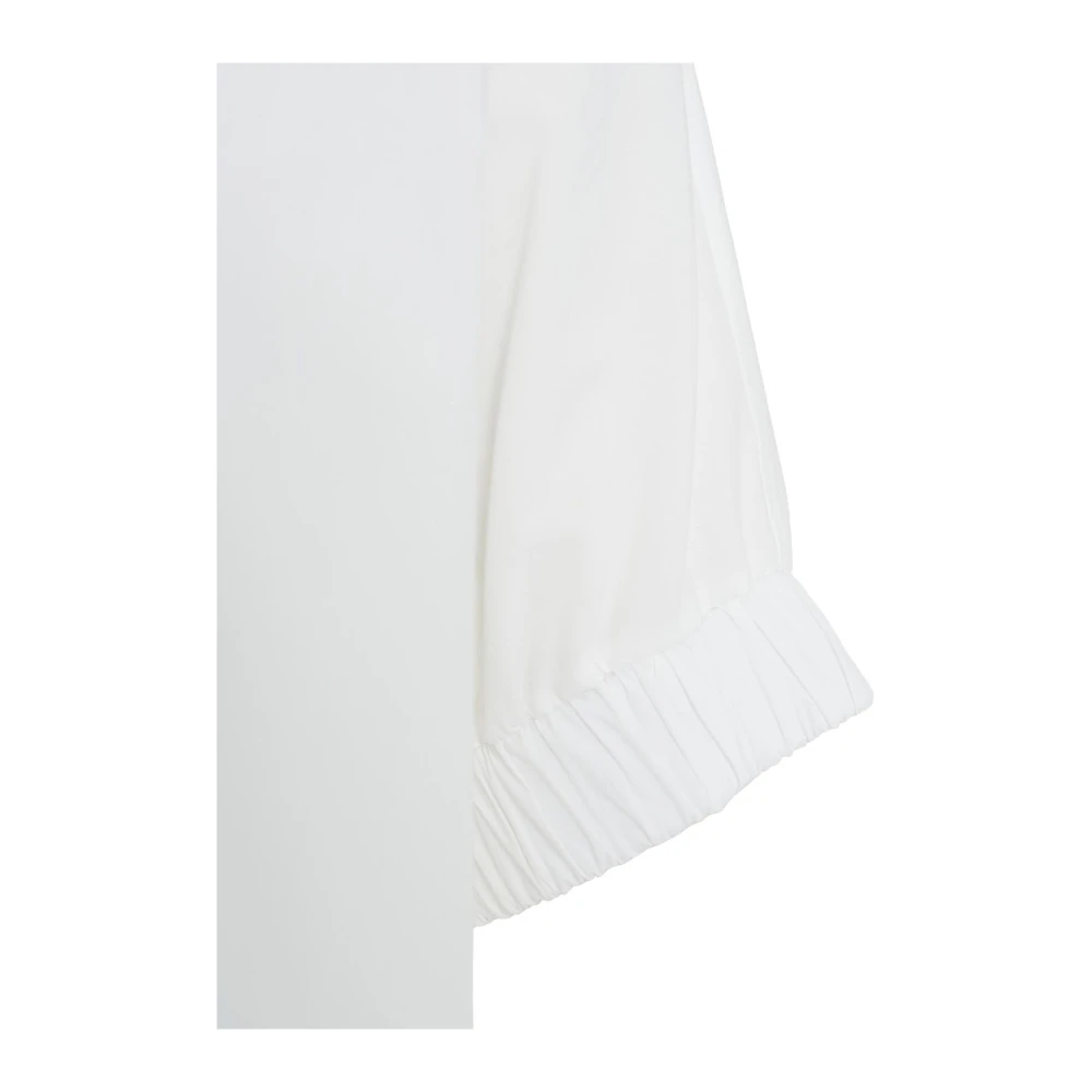 Ottod'Ame Witte Katoenen Blouse Stijlvolle Rugdetail White Dames