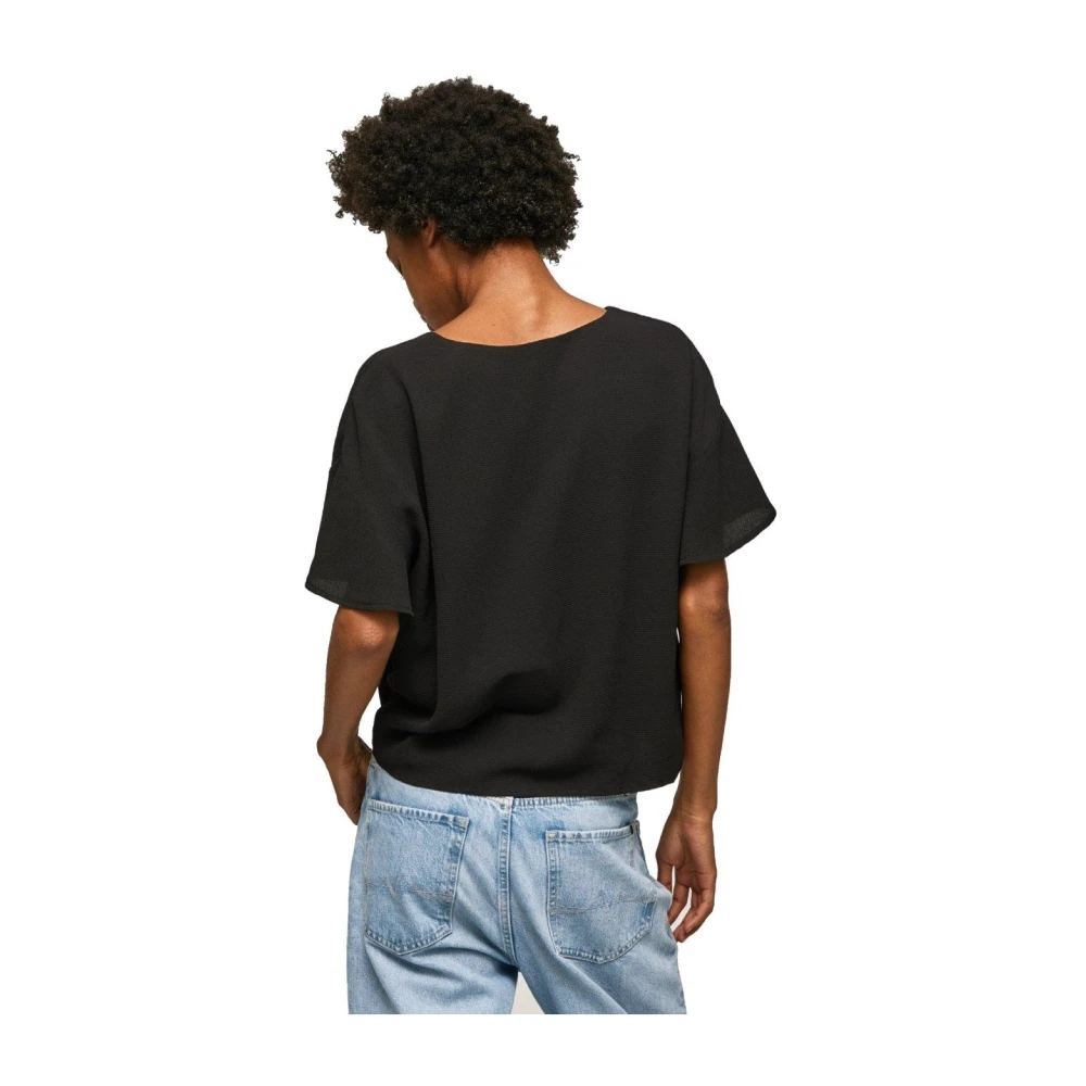 Pepe Jeans Elegante Katoenblend Blouse Black Dames