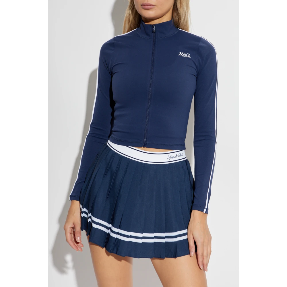 Sporty & Rich Sweatshirt uit de SR Runner Sports collectie Blue Dames
