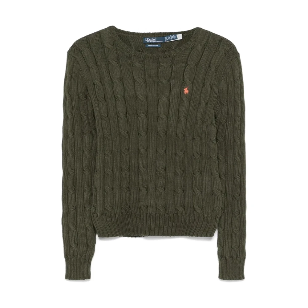 Polo Ralph Lauren Women's Green Olive Knitwear Long Sleeve Pullover - Round-Neck Knitwear - L - Knitwear