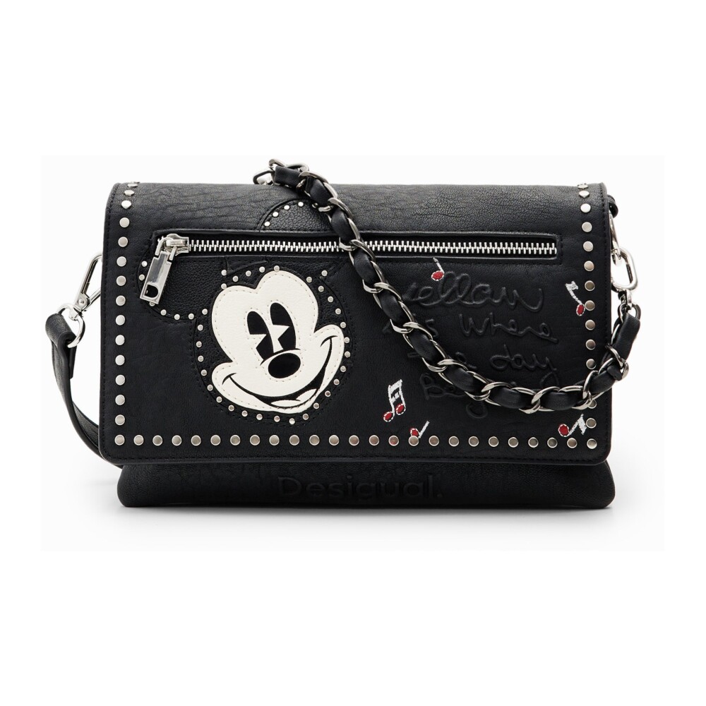 Zwarte Schoudertas met Mickey Mouse Patch Desigual