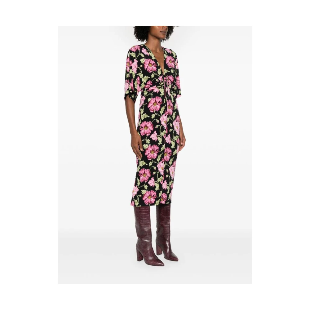 Diane Von Furstenberg Bloemenprint V-hals Jurk Multicolor Dames