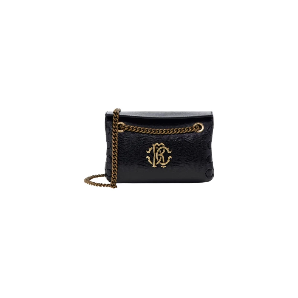 Roberto Cavalli Stijlvolle Logo Schoudertas Black Dames