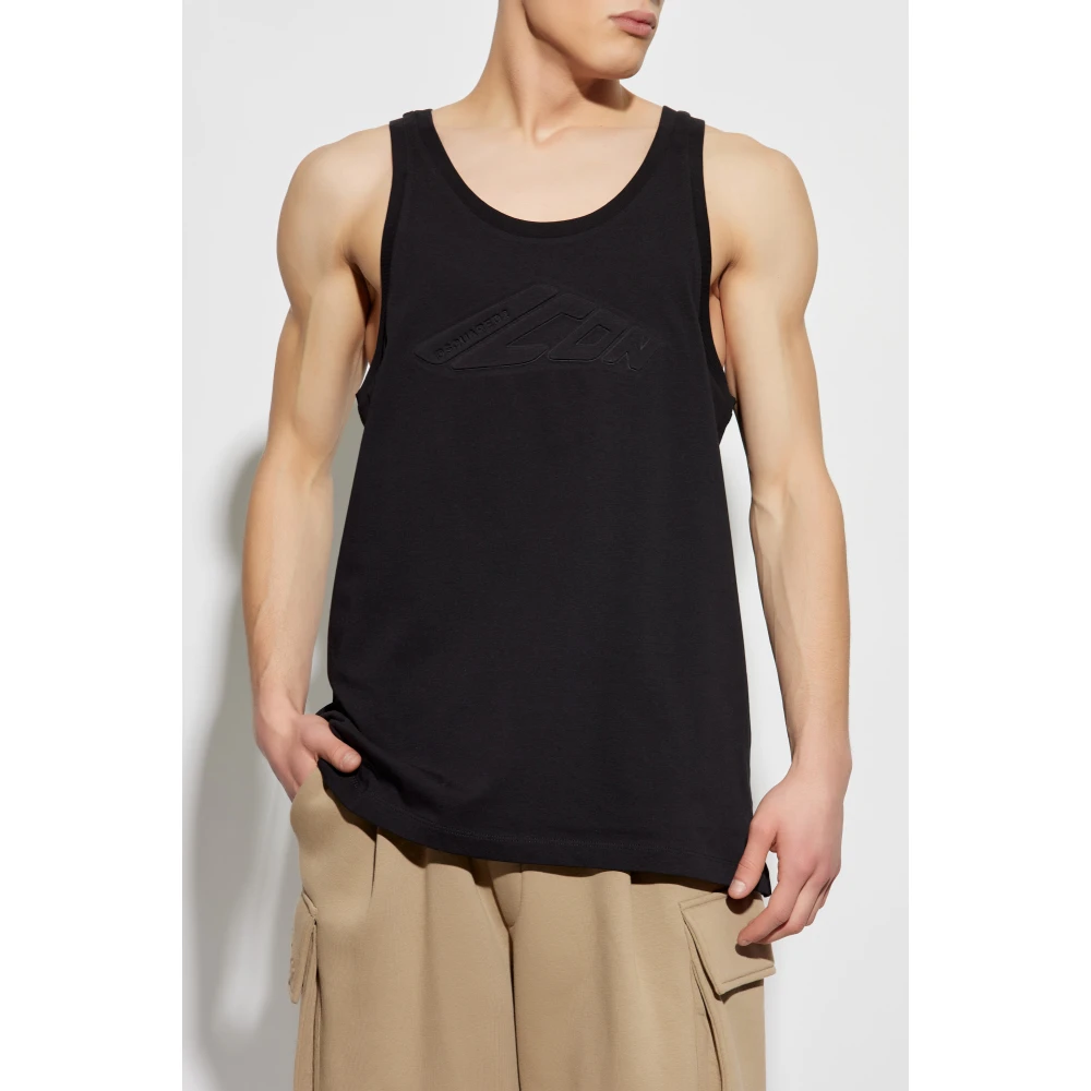 Dsquared2 Mouwloos T-shirt Black Heren