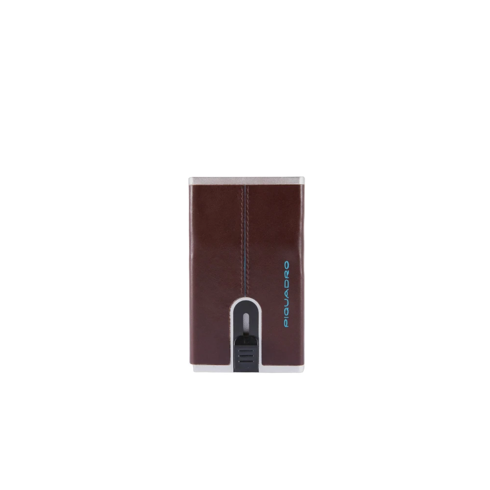 Piquadro Men's Brown Leather Cardholder With Closure - Wallets & Cardholders - One Size - Accessories