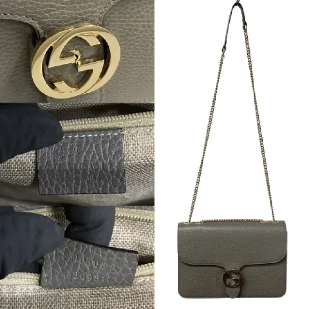 Gucci Vintage Pre-owned Leather shoulder-bags Beige Dames