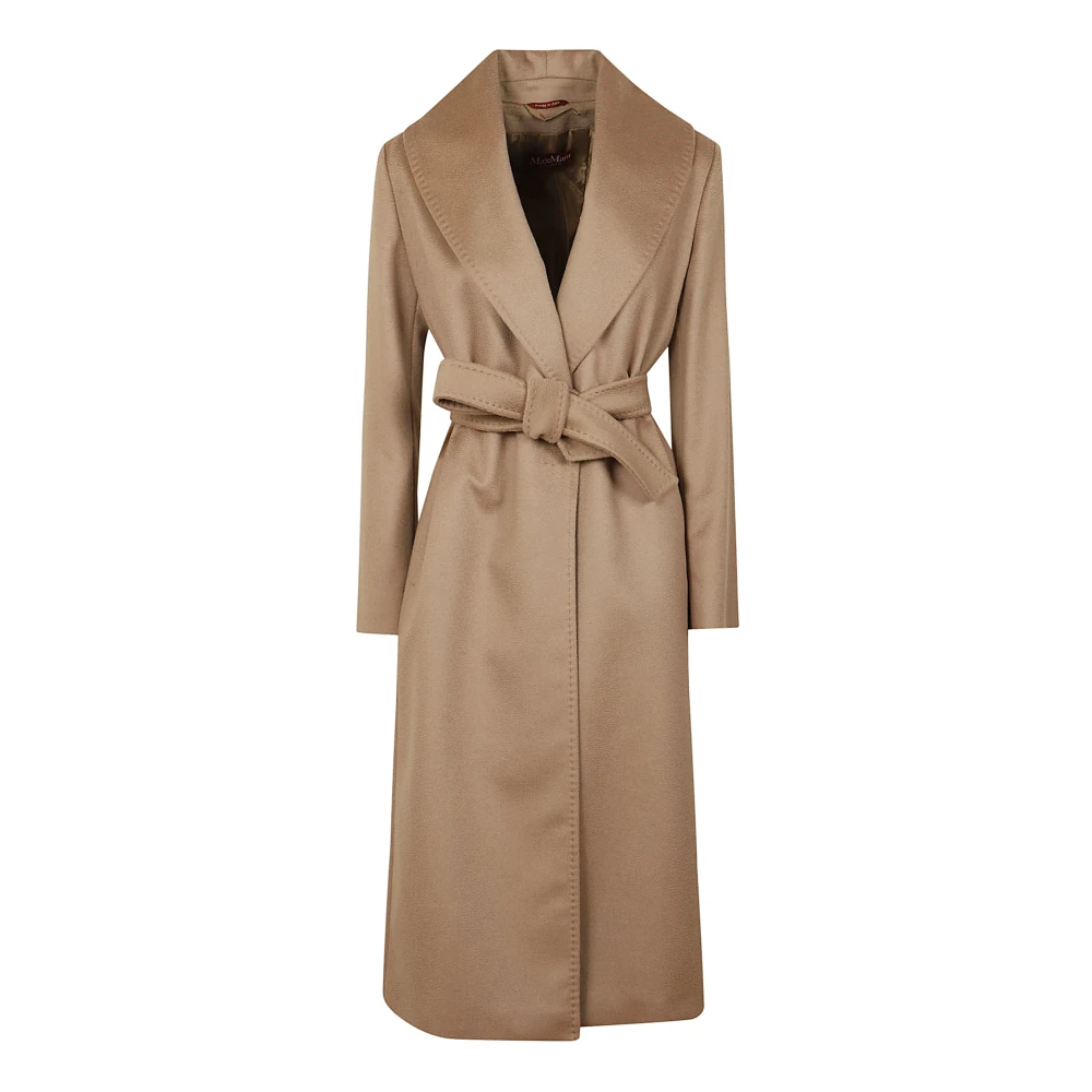 Max Mara Studio Kameelwol Sjaalkraag Jas Brown Dames
