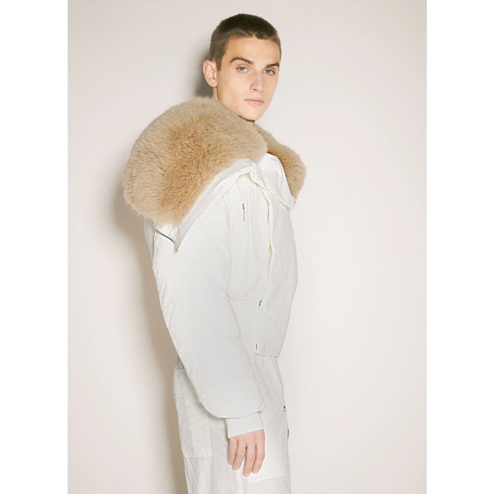Moncler Parka Jas met Shearling Kraag Beige Heren