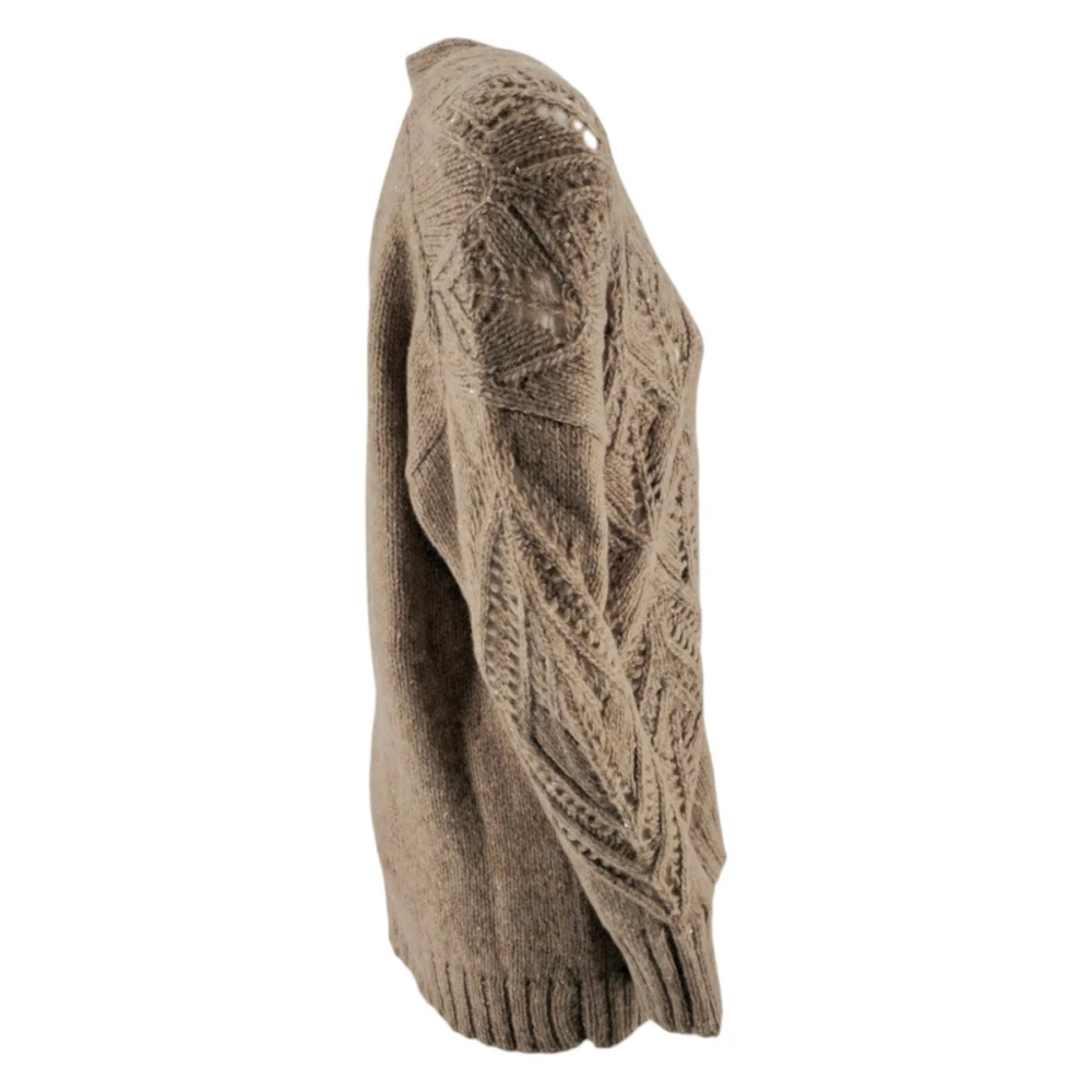 D.Exterior Bruine Gebreide Vest met Openingen Brown Dames