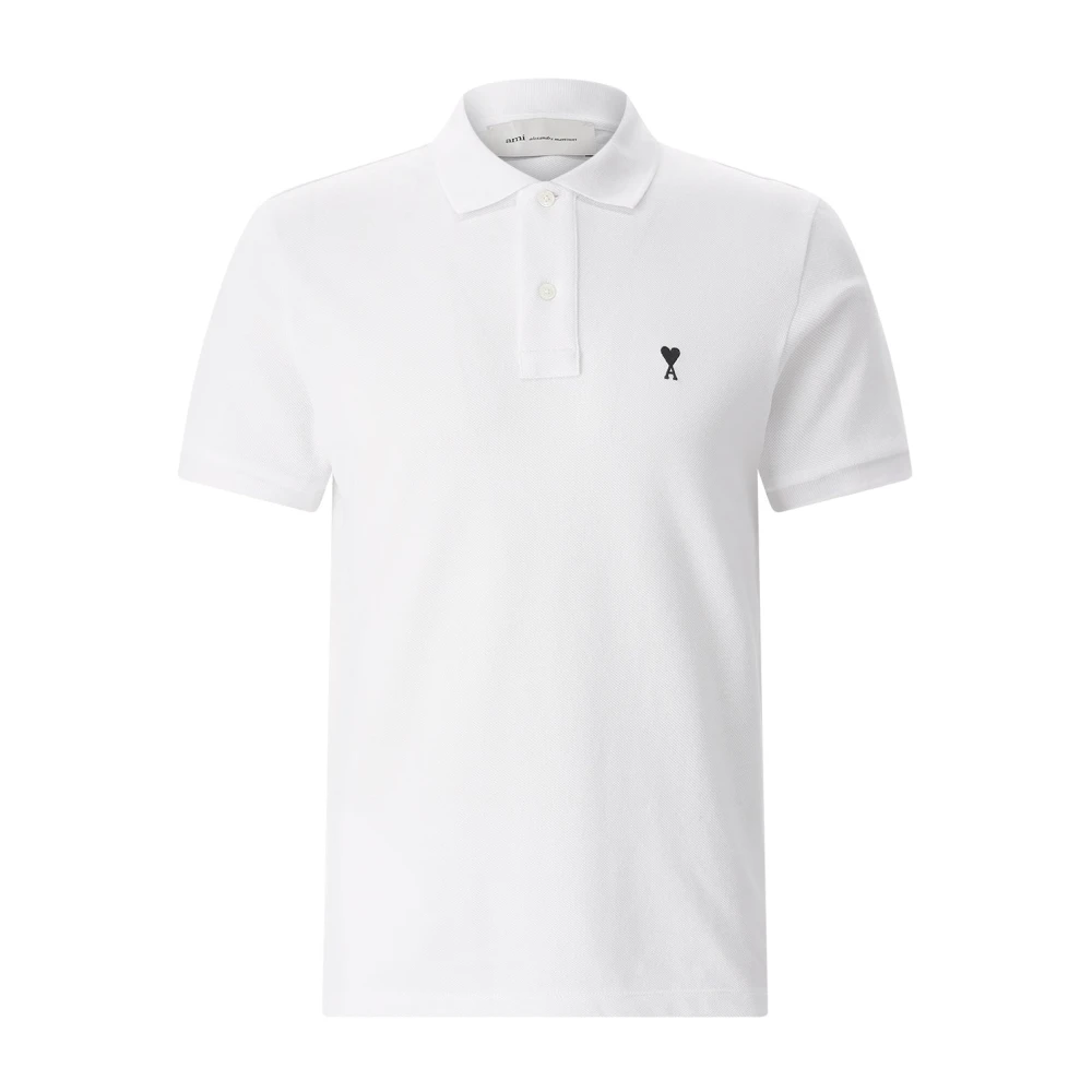 Ami Paris Herr Vit Toppar M, Bomull, De Coeur Polo
