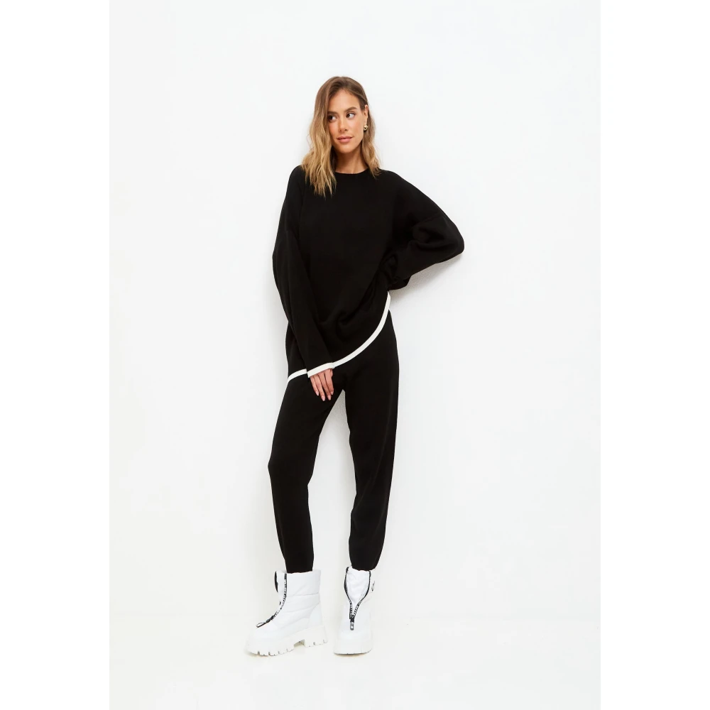 Cesare Gaspari Oversized Jogger set Zwart Black Dames