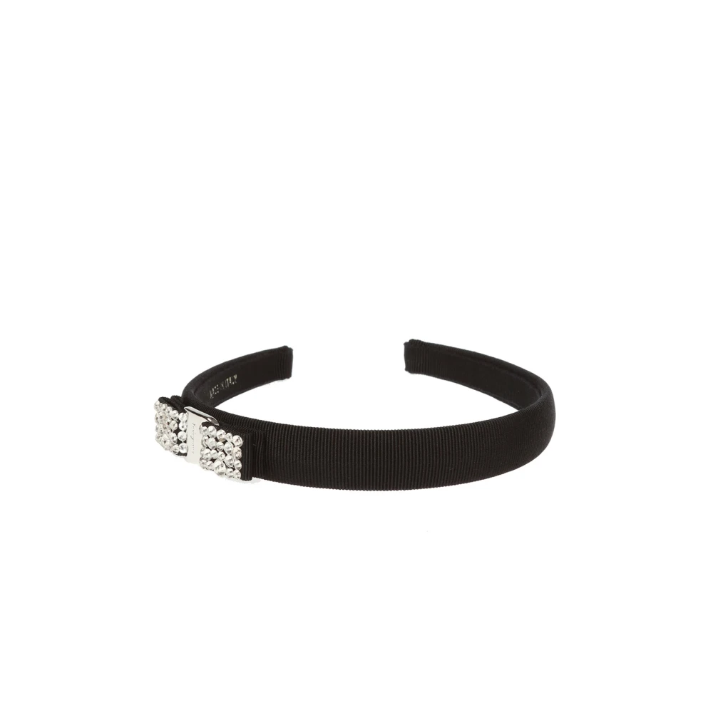 Ferragamo Vrouw Zwart Accessoires Dames, One Size, Haarband Met Applicaties