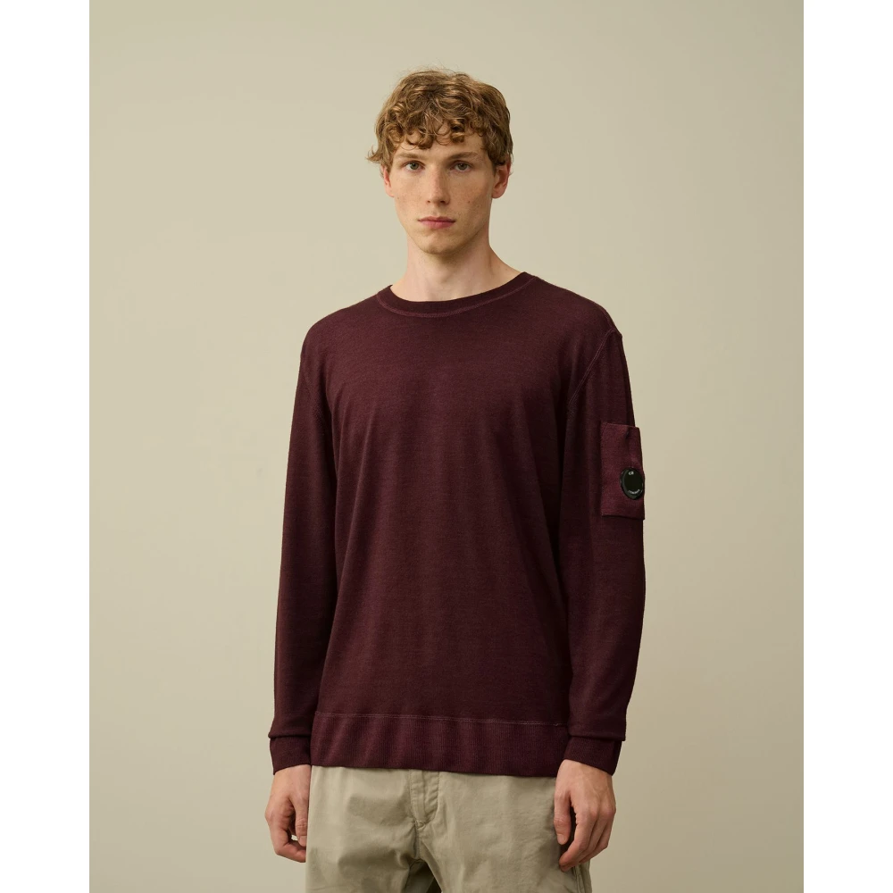 C.P. Company Bordeaux Merino Wol Trui Purple Heren