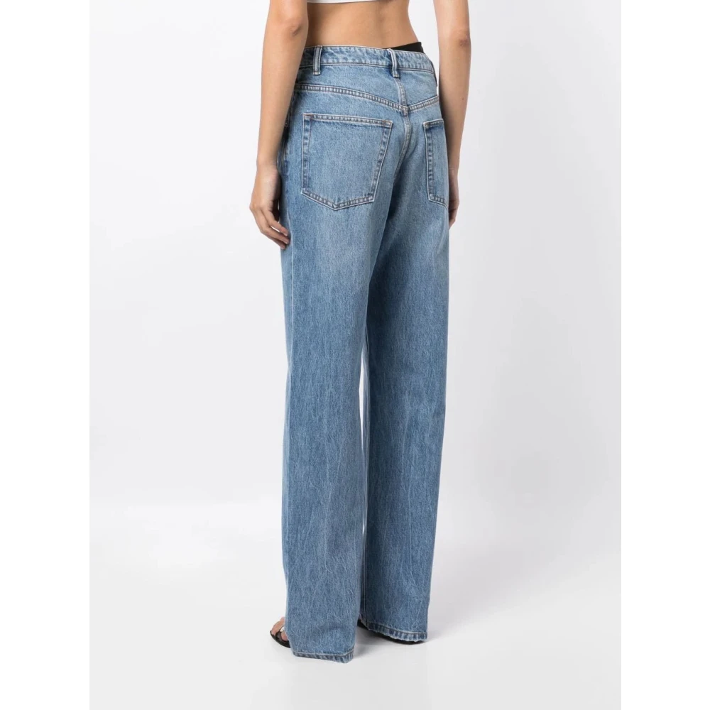 alexander wang Straight Jeans met Bikini-Laag en Asymmetrische Tailleband Blue Dames
