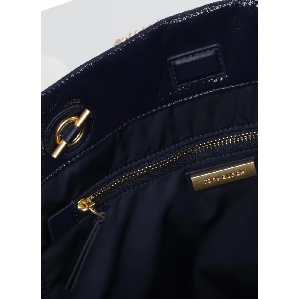 TORY BURCH Blauwe Winkelmand met Kettinghandvatten Blue Dames
