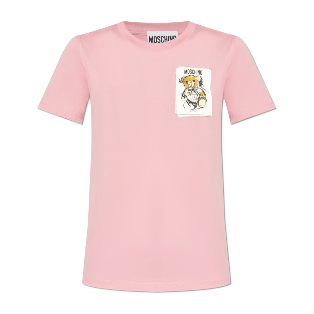 Moschino T-shirt med tryck Pink, Dam