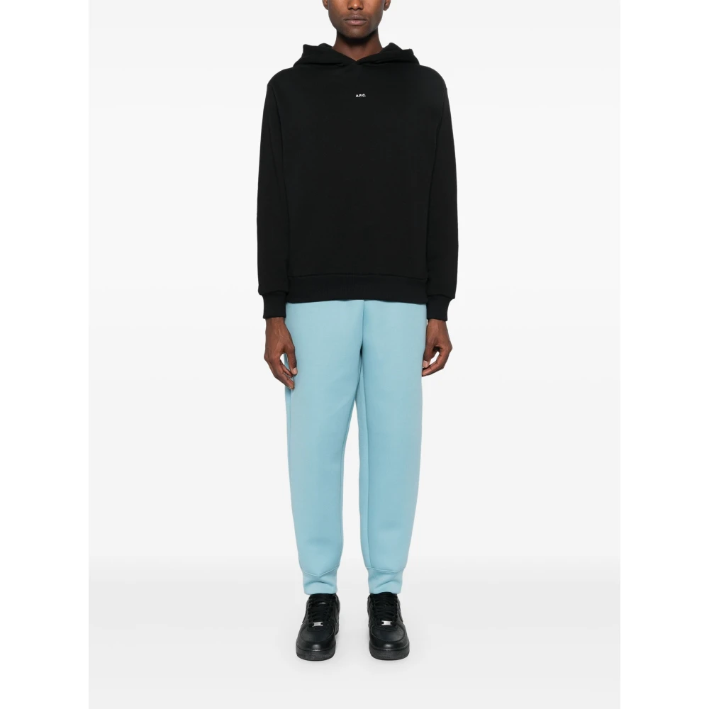 A.p.c. Micro Logo Print Hoodie Black Heren