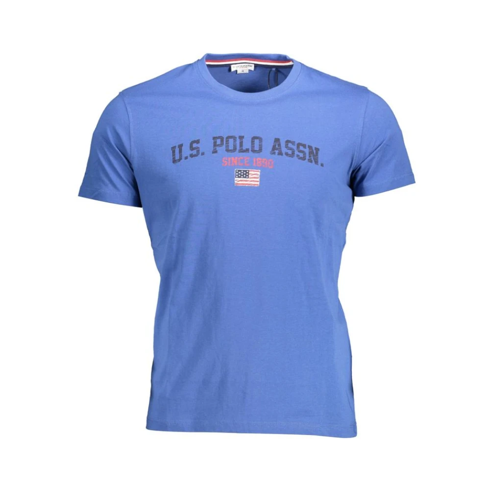 U.s. Polo Assn. Mannelijk Blauw Katoenen T-Shirt Sportieve Elegantie