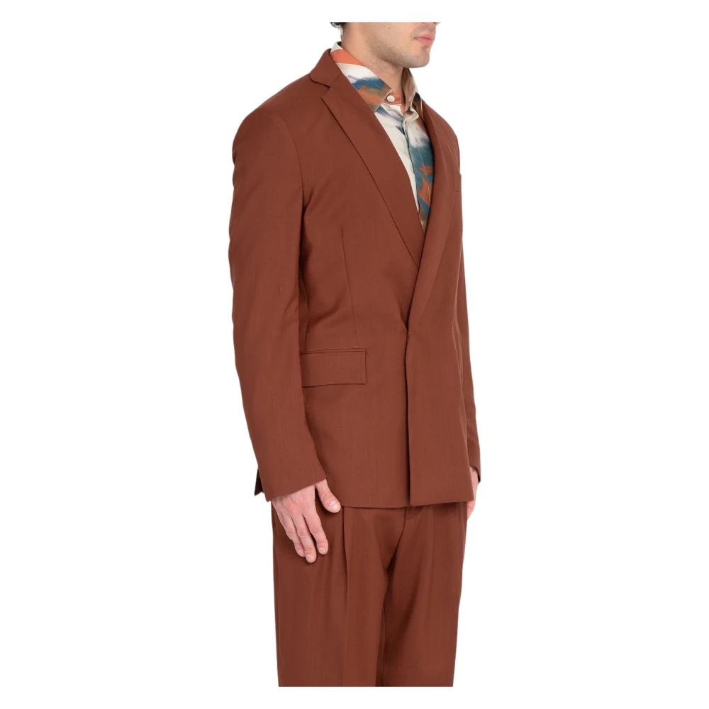 Costumein 1-knoops wollen blazer in 9915 Brown Heren
