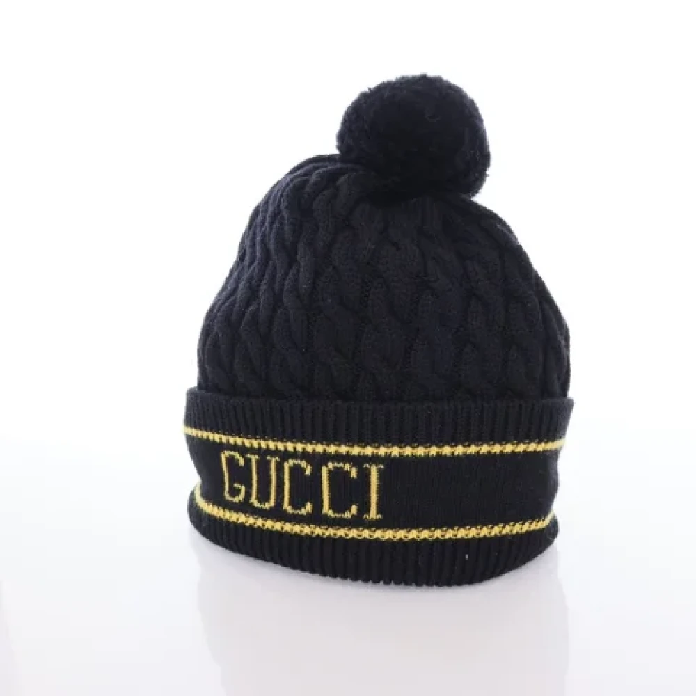 Gucci Vintage Pre-owned Wool hats Black Dames