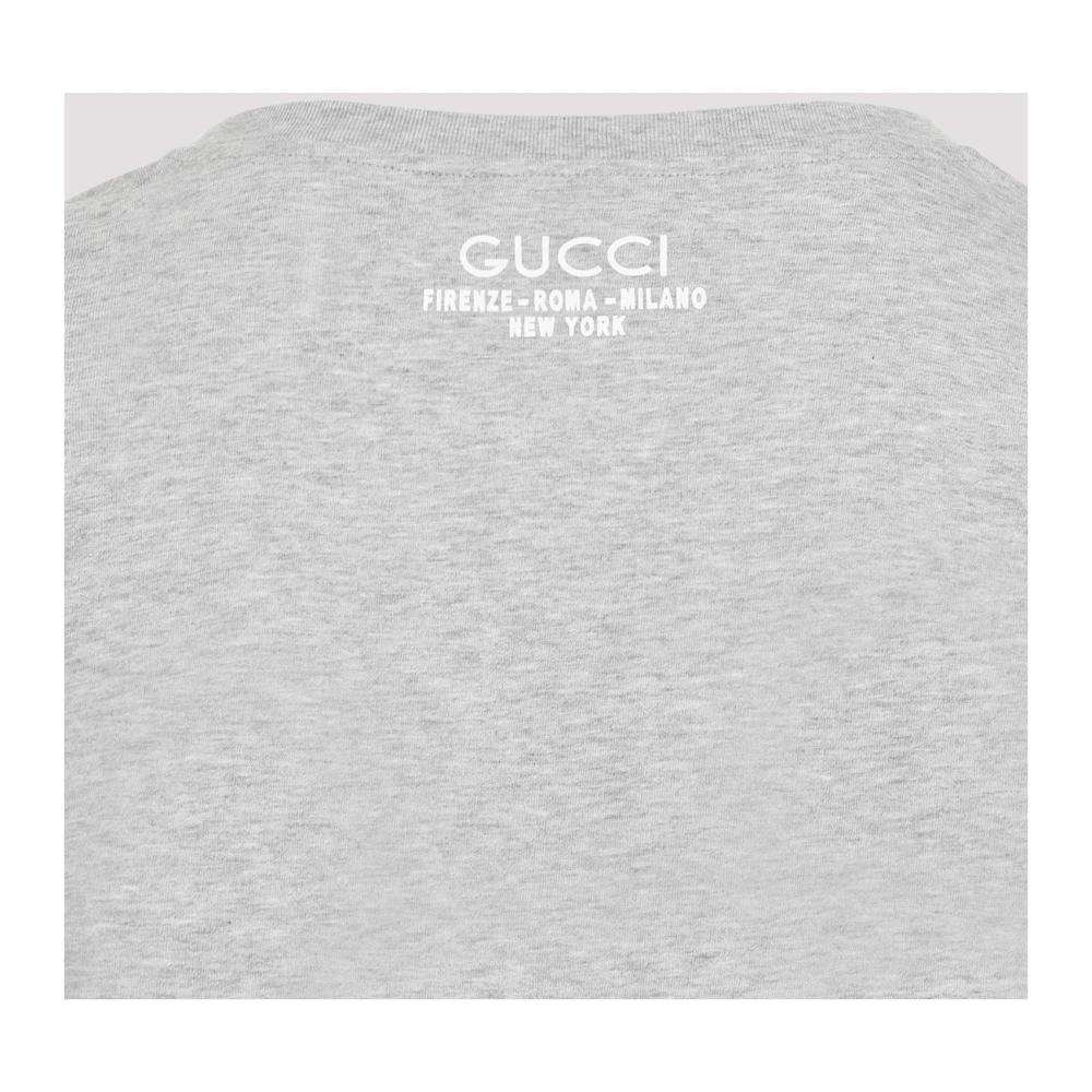 Gucci Grijs Melange Katoenen T-Shirt Gray Heren