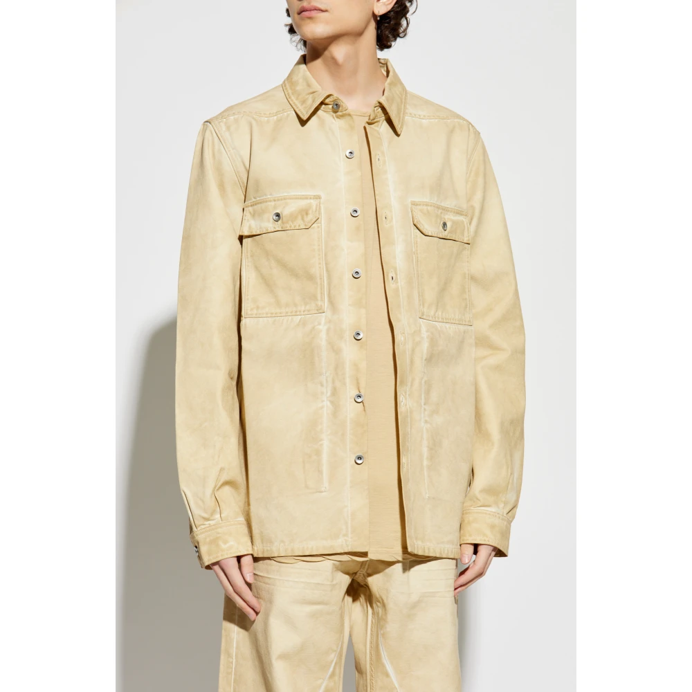 Rick Owens Denim Overhemd Beige Heren