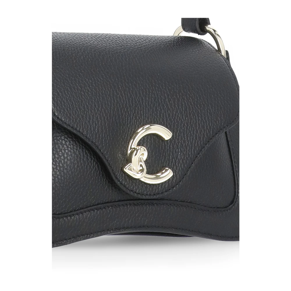 Coccinelle Zwarte Pebbled Leren Handtas Black Dames