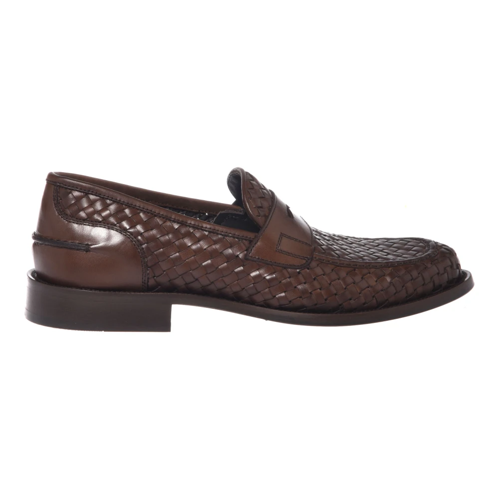 Baldinini Brown Loafers, Male, 8 Uk, Braided Leather Loafer