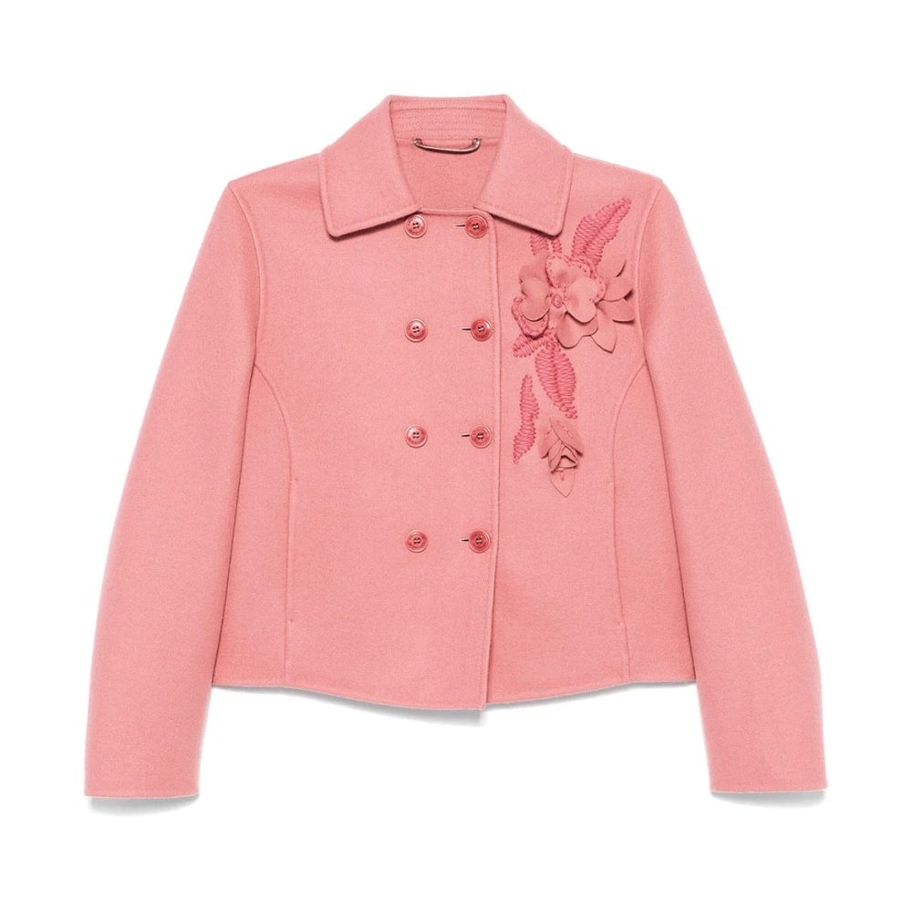 Ermanno Scervino Stijlvolle Jas met Uniek Ontwerp Pink Dames