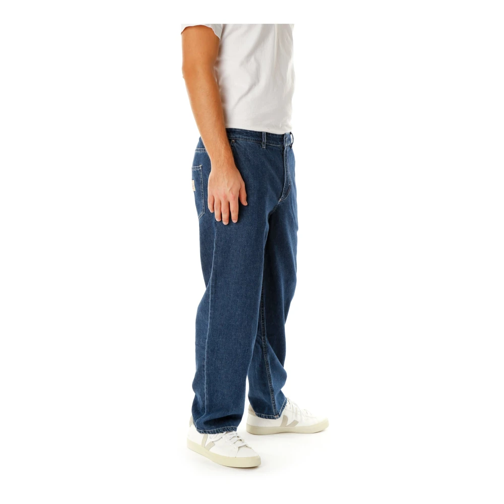 American vintage Worker Pants met relaxed fit Blue Heren