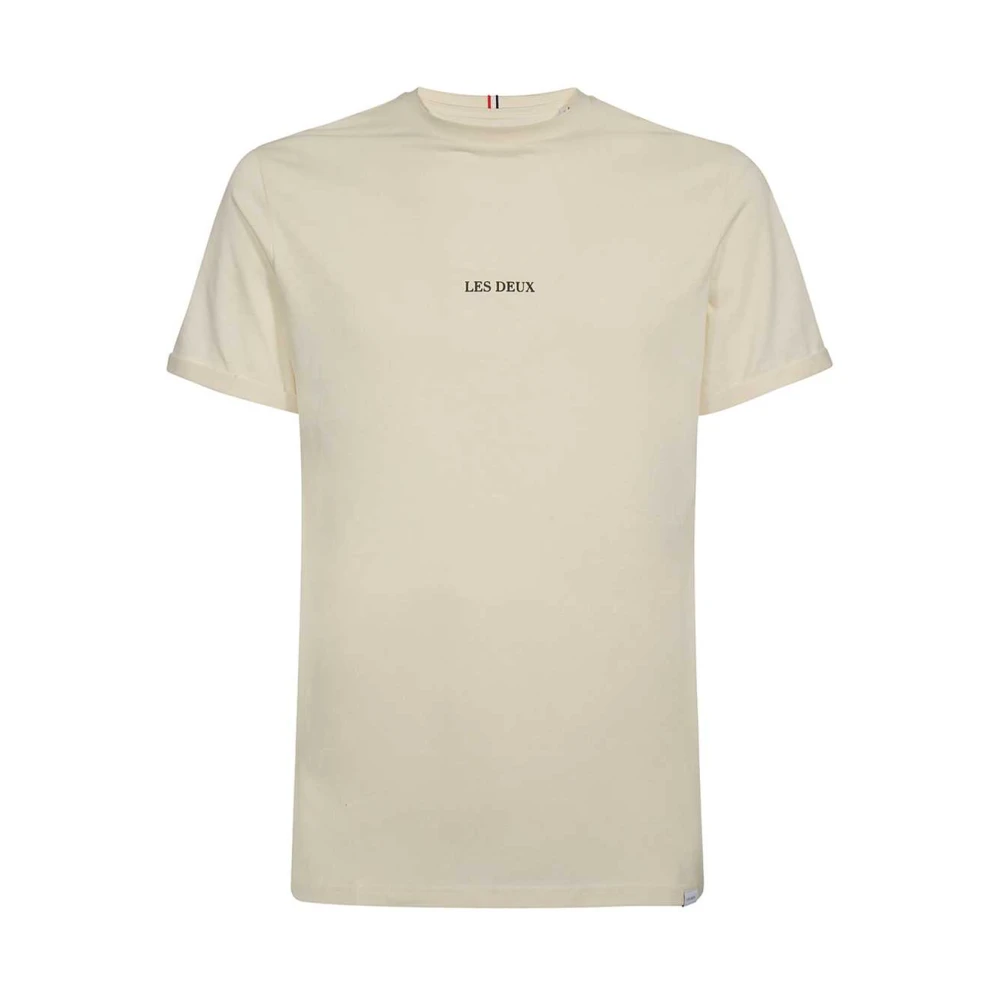 Les Deux Katoenen Crew-Neck T-Shirt Beige Heren