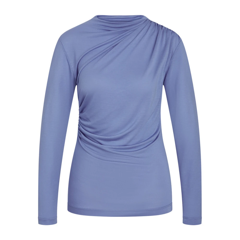 Bruuns Bazaar Gedrapeerde Blouse Top Granada Sky Blue Dames