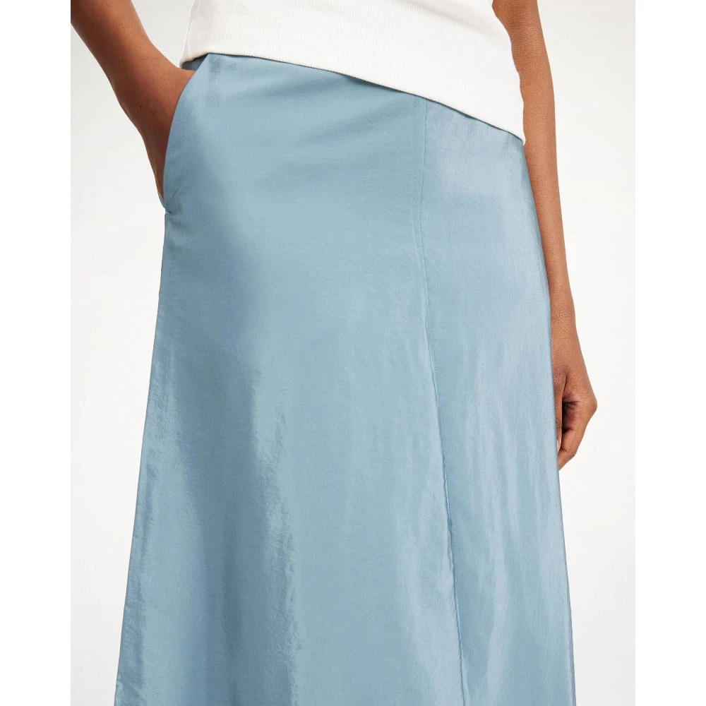 By Malene Birger Glanzende A-Lijn Maxi Rok Cool Water By Herenne Birger Blue Dames