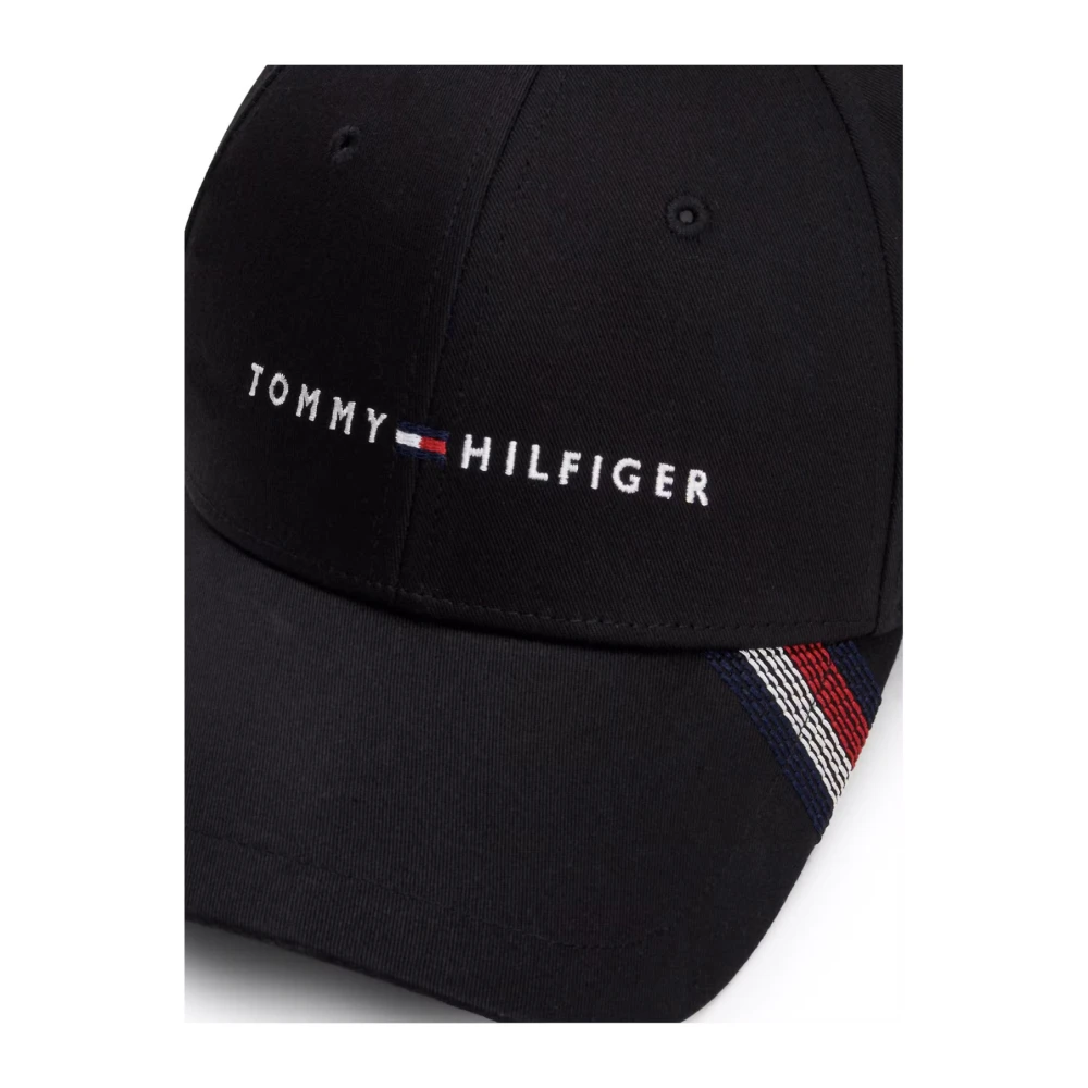 Tommy Hilfiger Geborduurde Katoenen Logo Pet Zwart Black Heren