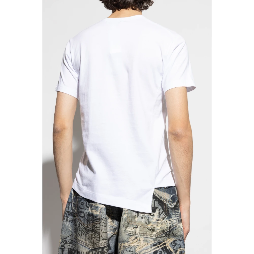 Comme des Garçons T-shirt met asymmetrische zoom White Heren