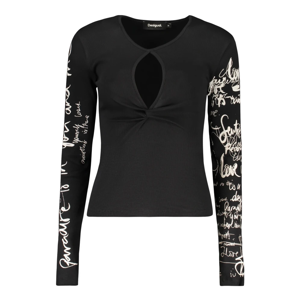 Desigual Mujer Negro Camisetas, Talla: L