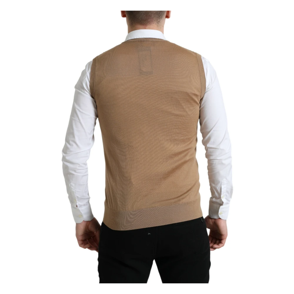 Dolce & Gabbana Sleeveless Knitwear Brown Heren