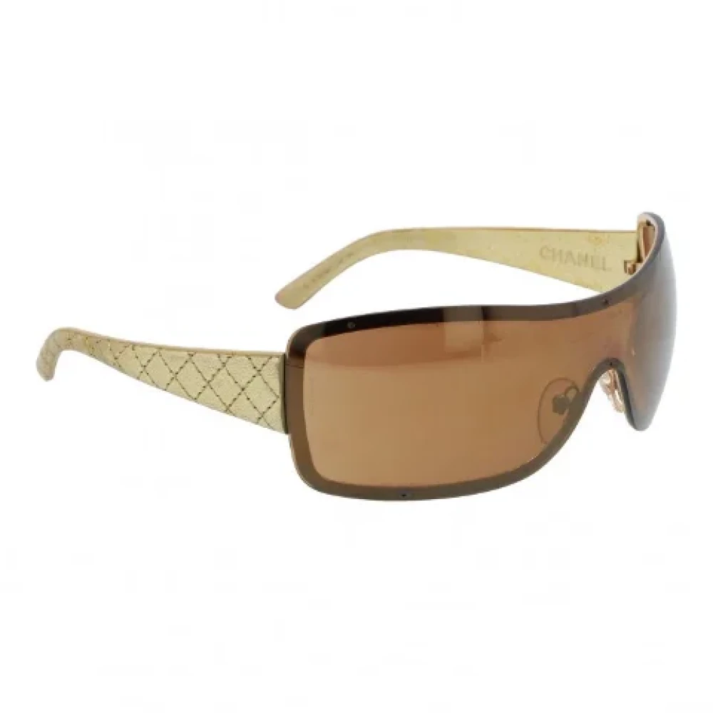 Chanel Vintage Pre-owned Fabric sunglasses Yellow Dames
