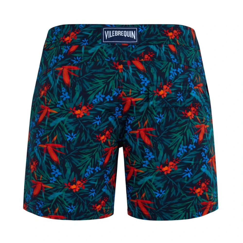 Vilebrequin Korte tropische bloemen stretch zwemshorts met platte taille voor heren Multicolor Heren